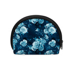 Blue Rose Floral Flower Pattern Print Coin Purse