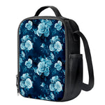 Blue Rose Floral Flower Pattern Print Crossbody Lunch Bag