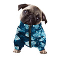 Blue Rose Floral Flower Pattern Print Dog Zip Up Jacket