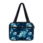 Blue Rose Floral Flower Pattern Print Double Strap Bible Bag