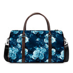 Blue Rose Floral Flower Pattern Print Duffle Bag