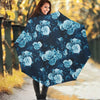Blue Rose Floral Flower Pattern Print Foldable Umbrella