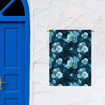 Blue Rose Floral Flower Pattern Print Garden Flag