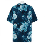 Blue Rose Floral Flower Pattern Print Hawaiian Shirt