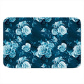 Blue Rose Floral Flower Pattern Print Indoor Door Mat