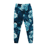 Blue Rose Floral Flower Pattern Print Jogger Pants