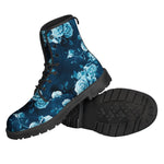 Blue Rose Floral Flower Pattern Print Backpack