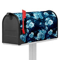 Blue Rose Floral Flower Pattern Print Mailbox Cover