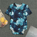 Blue Rose Floral Flower Pattern Print Men's Bodysuit