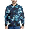 Blue Rose Floral Flower Pattern Print Men's Bomber Jacket