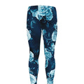 Blue Rose Floral Flower Pattern Print Men's Leggings