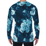 Blue Rose Floral Flower Pattern Print Men's Long Sleeve T-Shirt
