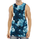 Blue Rose Floral Flower Pattern Print Men's Muscle Tank Top