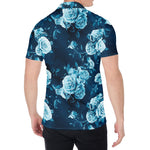 Blue Rose Floral Flower Pattern Print Men's Shirt