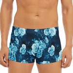 Blue Rose Floral Flower Pattern Print Men's Short Boxer Briefs