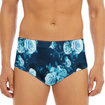 Blue Rose Floral Flower Pattern Print Men's Triangle Swim Briefs