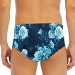 Blue Rose Floral Flower Pattern Print Men's Triangle Swim Briefs