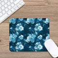 Blue Rose Floral Flower Pattern Print Mouse Pad