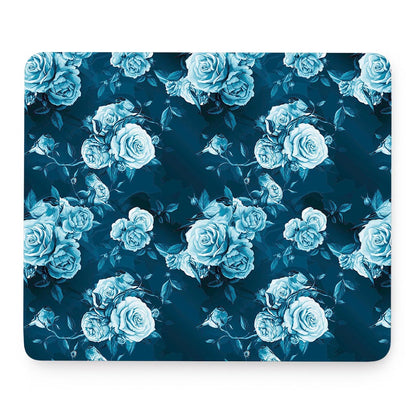 Blue Rose Floral Flower Pattern Print Mouse Pad