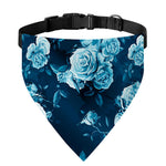 Blue Rose Floral Flower Pattern Print Over The Collar Dog Bandana