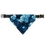 Blue Rose Floral Flower Pattern Print Over The Collar Dog Bandana