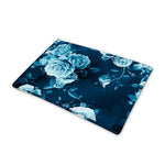Blue Rose Floral Flower Pattern Print Pet Cooling Mat Cover
