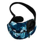 Blue Rose Floral Flower Pattern Print Pet Sling Carrier