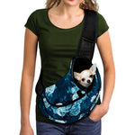 Blue Rose Floral Flower Pattern Print Pet Sling Carrier