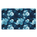Blue Rose Floral Flower Pattern Print Polyester Doormat