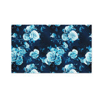 Blue Rose Floral Flower Pattern Print Polyester Flag