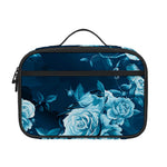Blue Rose Floral Flower Pattern Print Portable Lunch Bag