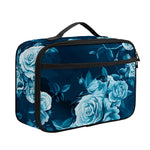 Blue Rose Floral Flower Pattern Print Portable Lunch Bag