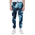 Blue Rose Floral Flower Pattern Print Joggers