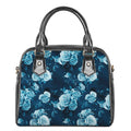 Blue Rose Floral Flower Pattern Print Shoulder Handbag