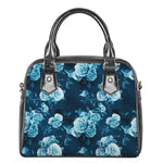 Blue Rose Floral Flower Pattern Print Shoulder Handbag