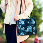 Blue Rose Floral Flower Pattern Print Shoulder Strap Bible Bag