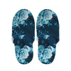 Blue Rose Floral Flower Pattern Print Slippers
