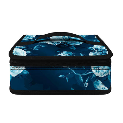 Blue Rose Floral Flower Pattern Print Small Lunch Bag