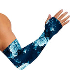 Blue Rose Floral Flower Pattern Print Sun Protection Arm Sleeves