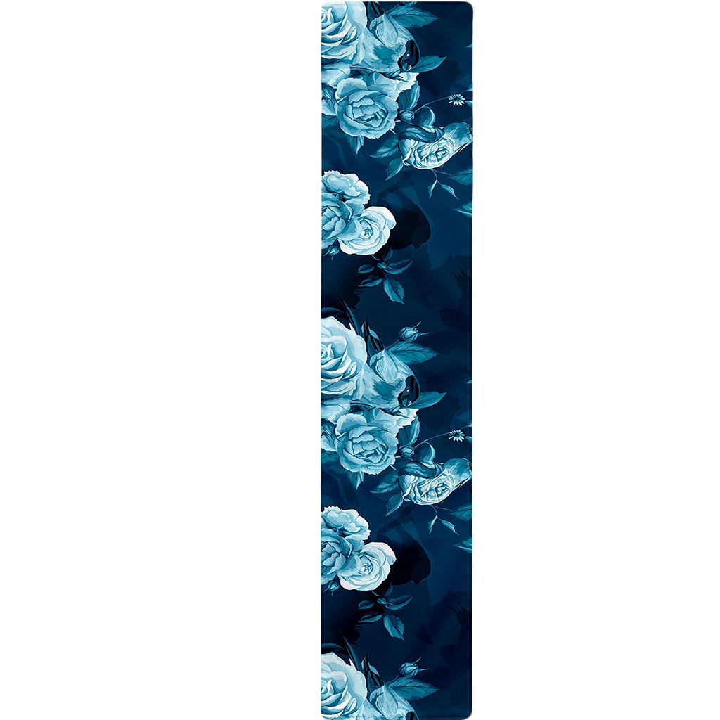 Blue Rose Floral Flower Pattern Print Table Runner