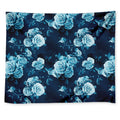 Blue Rose Floral Flower Pattern Print Tapestry
