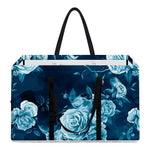 Blue Rose Floral Flower Pattern Print Utility Tote Bag