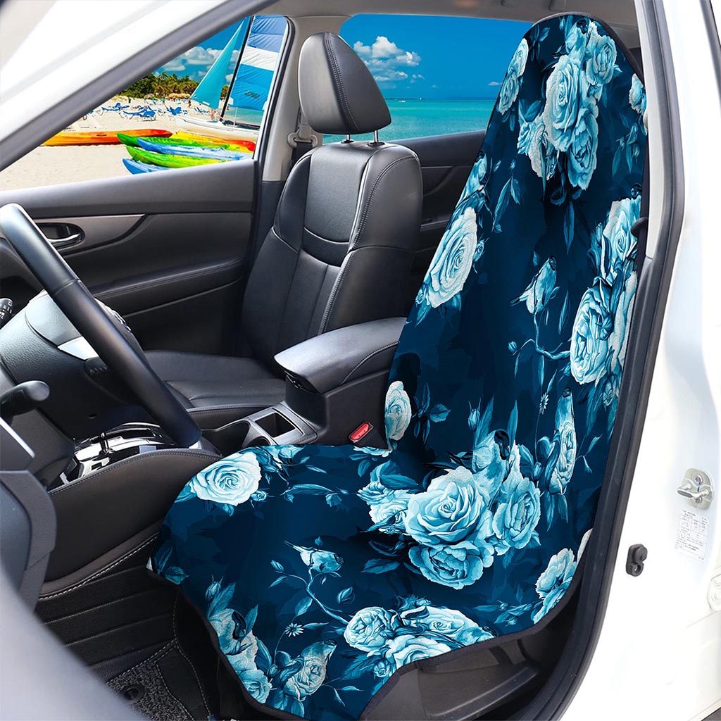 Blue Rose Floral Flower Pattern Print Waterproof Car Seat Cover