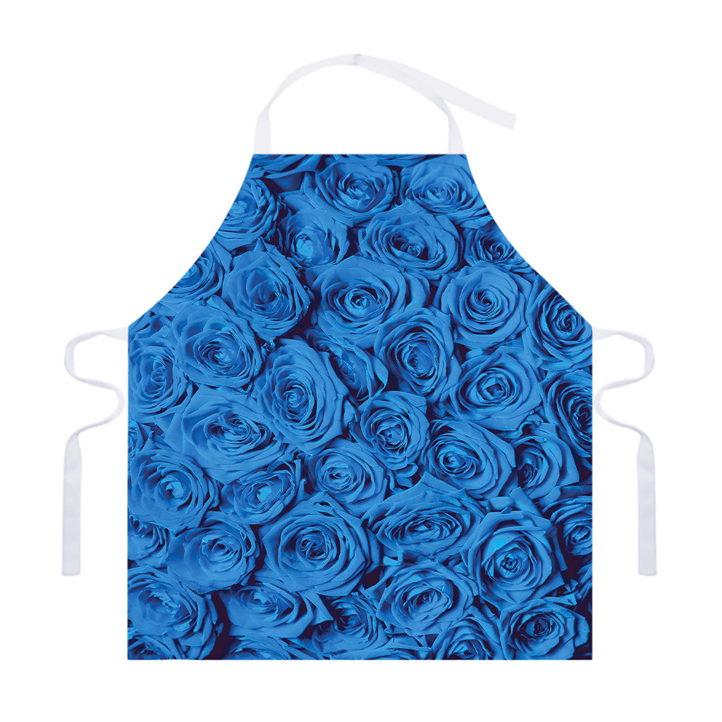 Blue Rose Print Adjustable Apron
