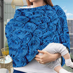 Blue Rose Print Baby Seat Cover