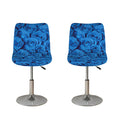 Blue Rose Print Bar Stool Covers
