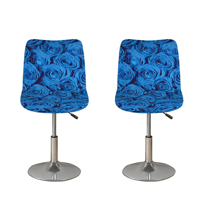 Blue Rose Print Bar Stool Covers