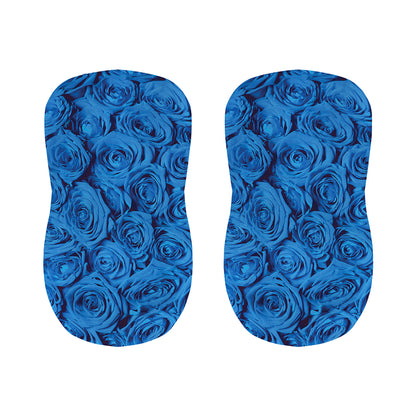 Blue Rose Print Bar Stool Covers
