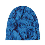 Blue Rose Print Beanie