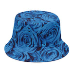 Blue Rose Print Bucket Hat